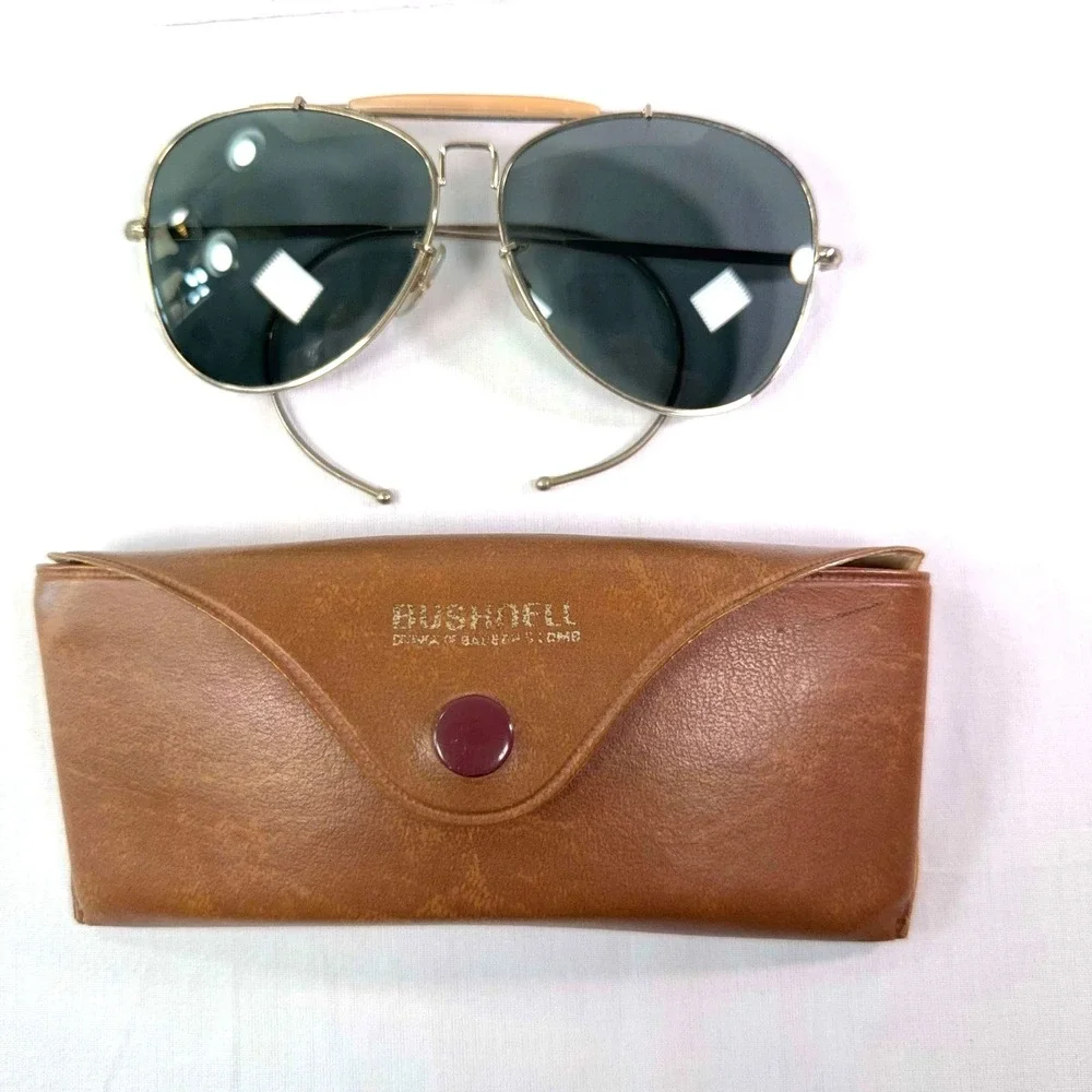 Vintage Bushnell Bausch & Lomb Aviator Shooting Glasses w Original Case